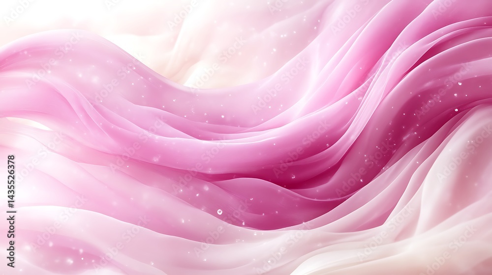 Obraz premium Pink Silk Waves with Soft Light.