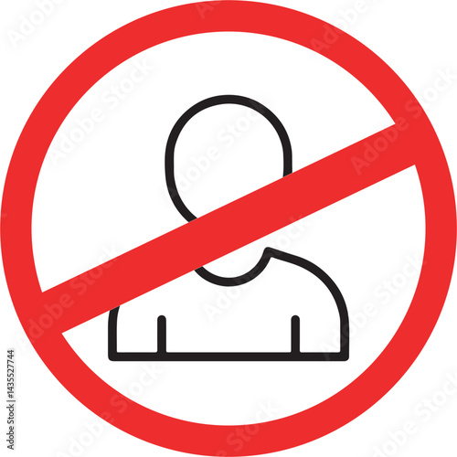 no person entry sign isolated on the white background
