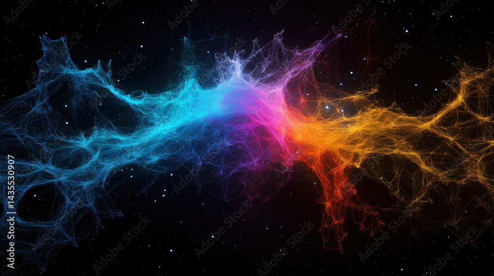 Fototapeta premium Cosmic energy swirling in vibrant colors across the universe