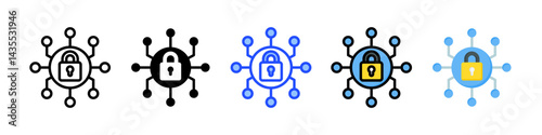 Cyber Security Icon Collection With Multiple Styles
