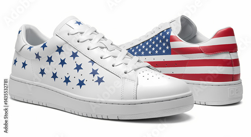 Patriotic Sneakers: American Flag & Stars Design Shoes