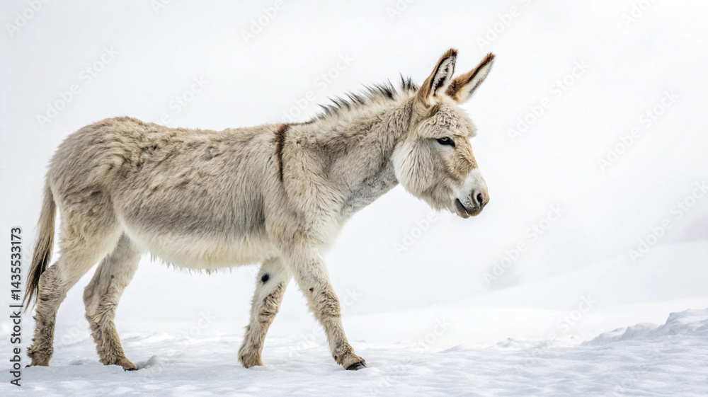 High Quality Donkey Picture Isolated on White High Quality Donkey Picture Isolated on White