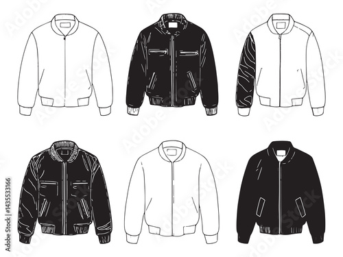 Custom Suede Jacket line art icon stylish design