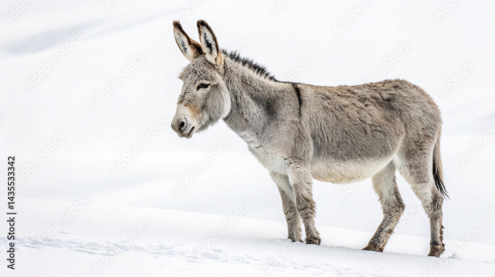 Fototapeta premium High Quality Donkey Picture Isolated on White