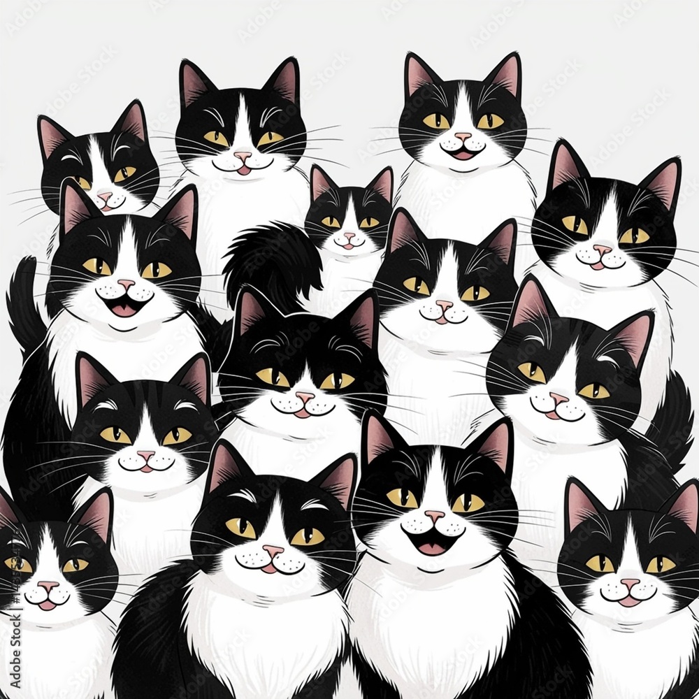 Obraz premium black and white cats