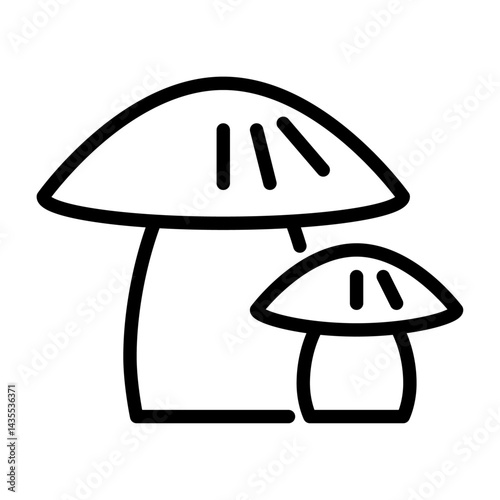 mushroom outline icon. mushroom black line illustration.
