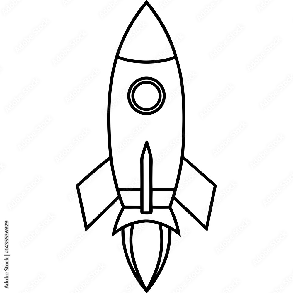 Minimal Rocket Vector on White Minimal Rocket Vector on White