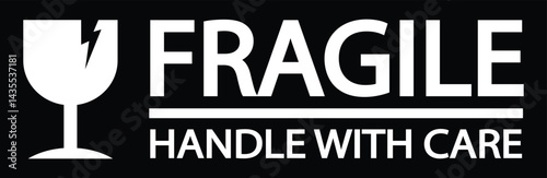fragile icon vector. fragile handle with care icon. fragile sticker icon. fragile label for packaging. indicating items need special treatment when shipping and delivering. vector illustration