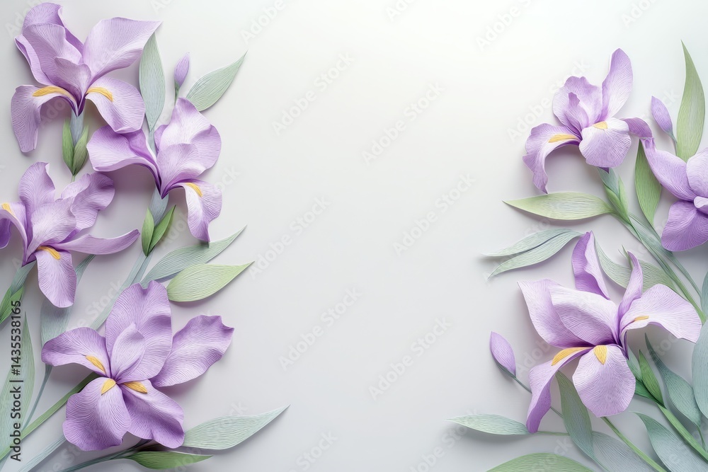 Fototapeta premium Delicate paper flowers, a pastel arrangement.
