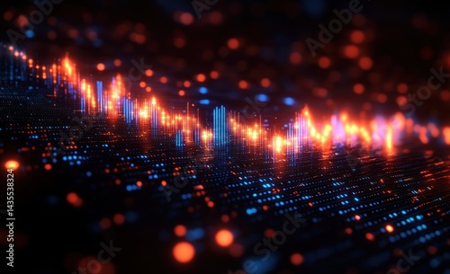 Wallpaper Mural Abstract digital graphic design with vibrant glowing lines. Torontodigital.ca