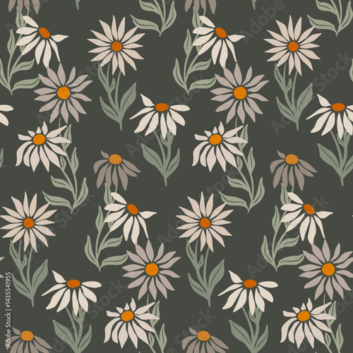 seamless pattern with camomiles