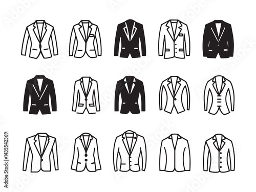 Designer Sport Coat line art icon minimalist chic