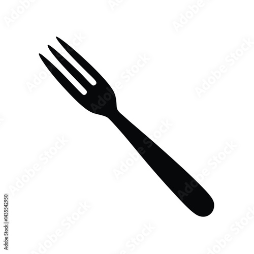 Abstract Vector silhouette of a fork Icon or Logo Design Template