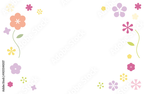 Pastel Flowers Frame with Simple and Soft Colors
