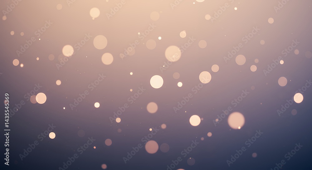 Floating Light Bubbles on Gradient Background Creates Soft Festive Effect