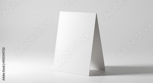 Blank Table Tent Card Mockup on White Background for Design Presentation