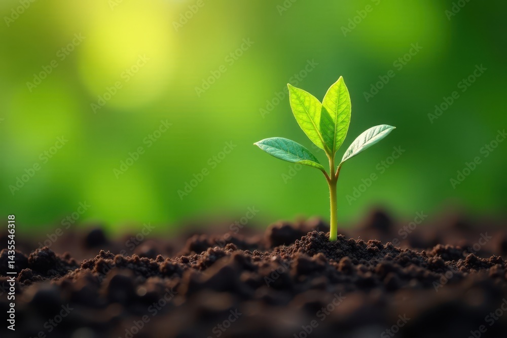 Naklejka premium Delicate coffee plant sprouts emerge, surrounded by rich green leaves , texture, seedling, arabica
