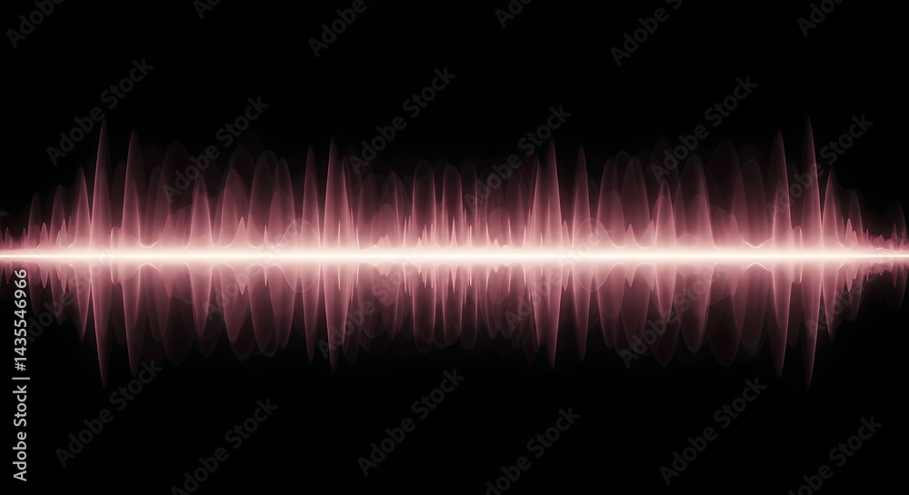 Light Pink Audio Wave on Black Background for Digital Designs