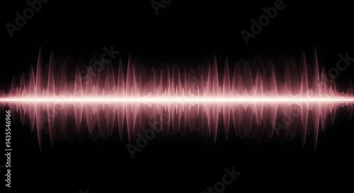 Obraz na płótnie Light Pink Audio Wave on Black Background for Digital Designs w salonie