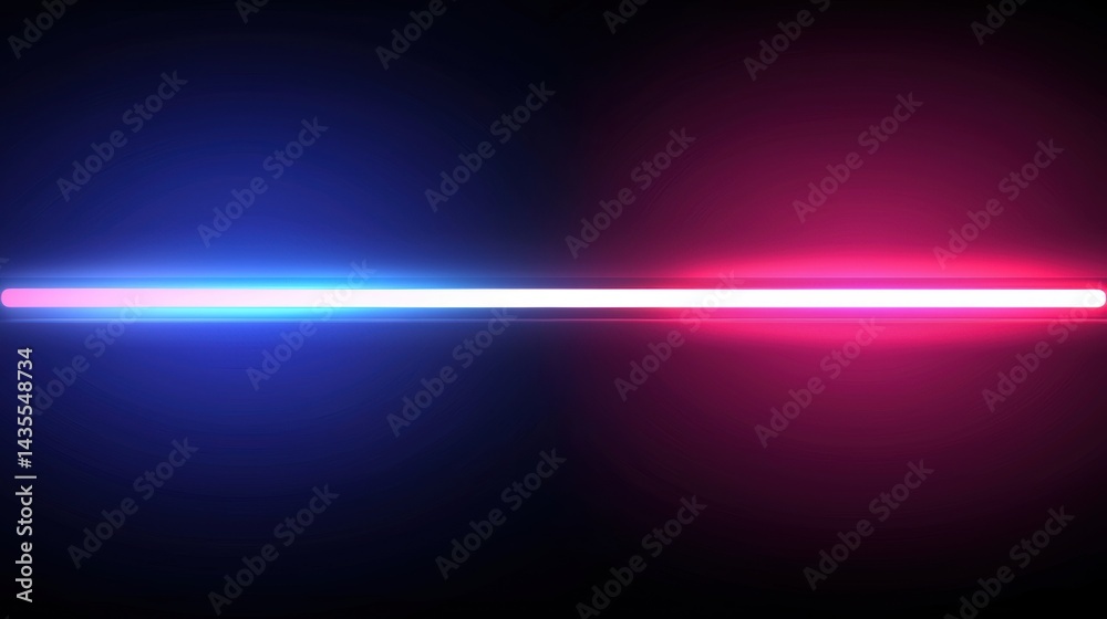 Obraz premium A red and blue light strip.