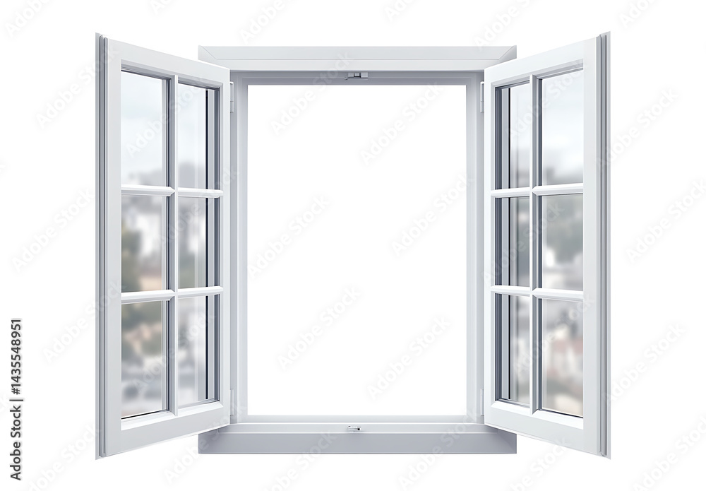 Minimalist Window Frame Cut-Out for Design Projects, isolated on transparent background Minimalist Window Frame Cut-Out for Design Projects, isolated on transparent background
