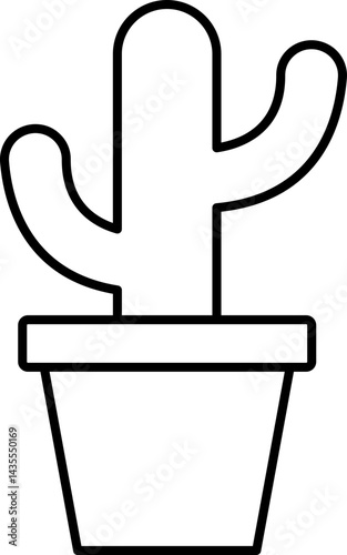 Cactus Pot Vector Icon Stock Illustration