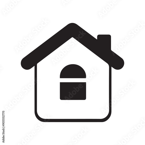 Abstract Vector Simple black and white house Icon or Logo Design Template