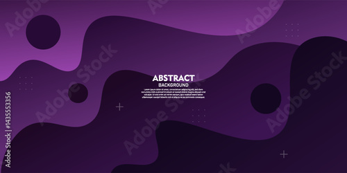 Dark purple geometric business banner design. Creative banner design with wave shape as template. Simple dark horizontal banner. Vector eps10