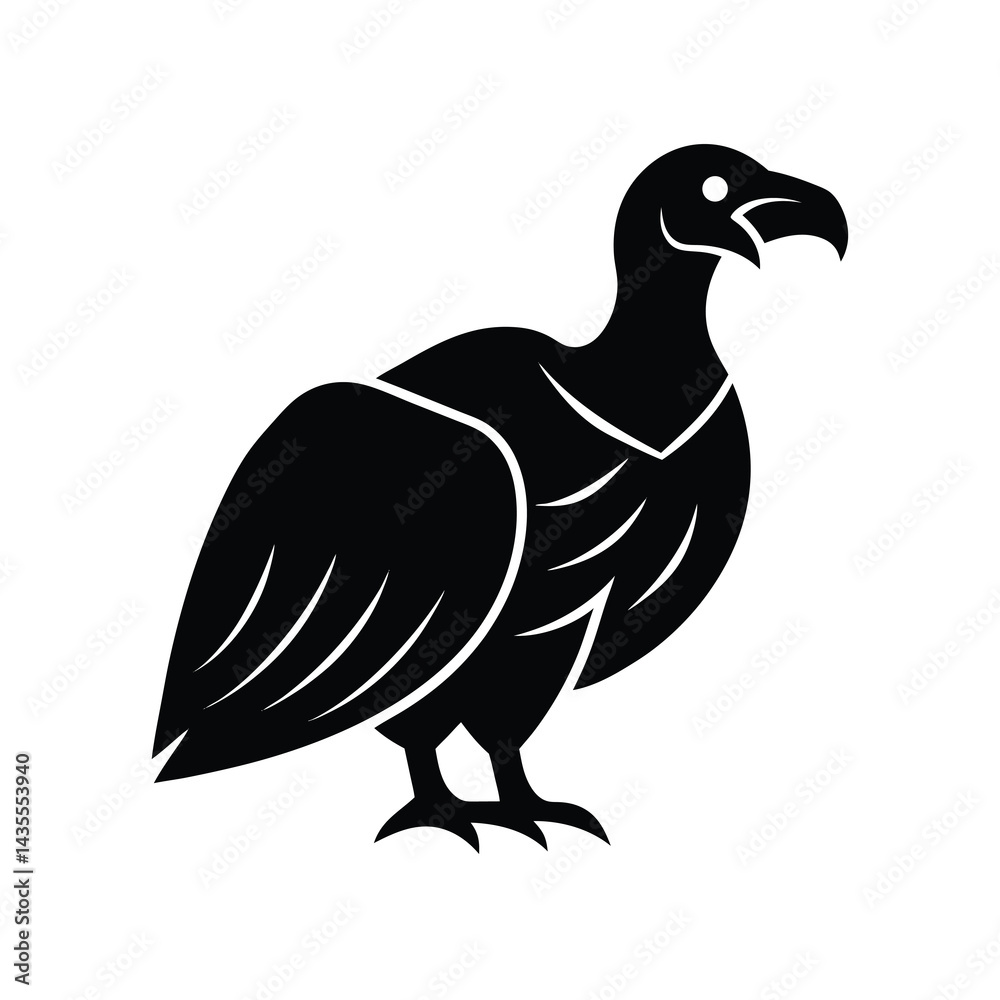 Obraz premium Vultures Vector Silhouette Dynamic Pose with Sharp Motion