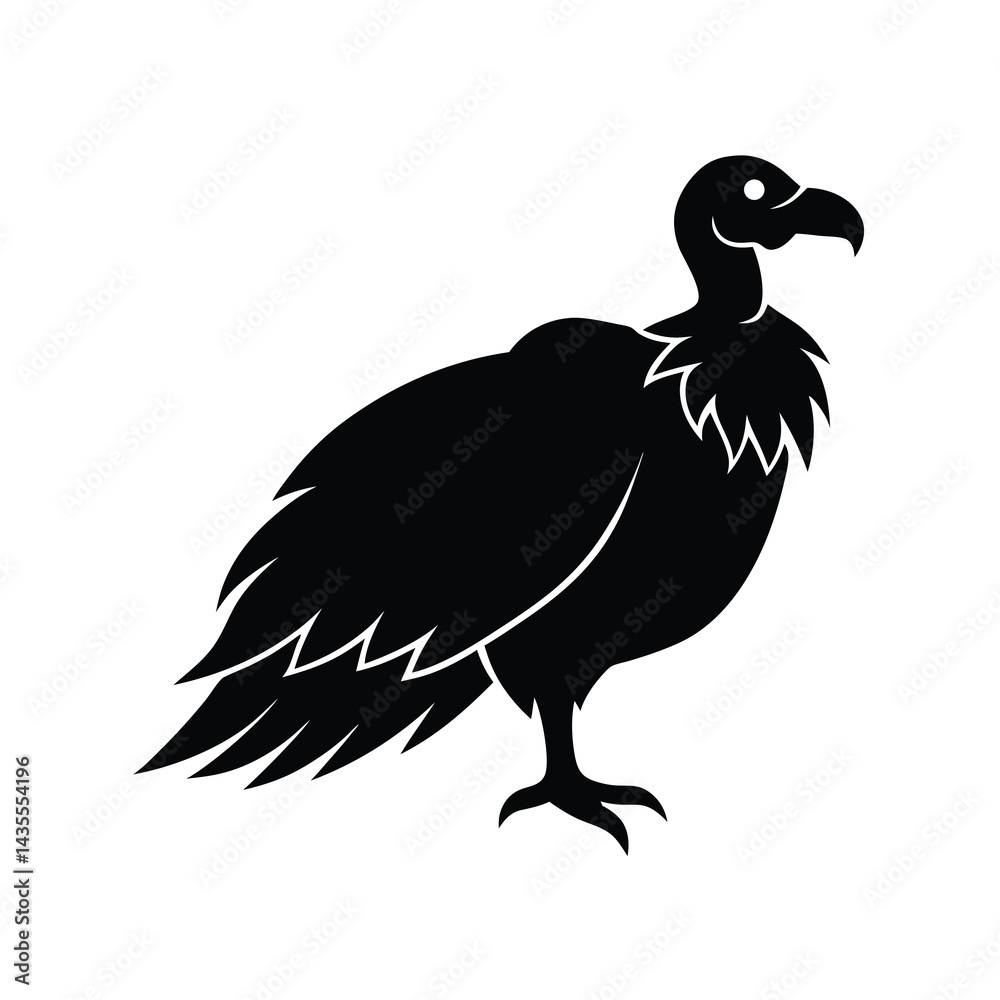 Fototapeta premium Flying Vultures Vector Silhouette in Motion