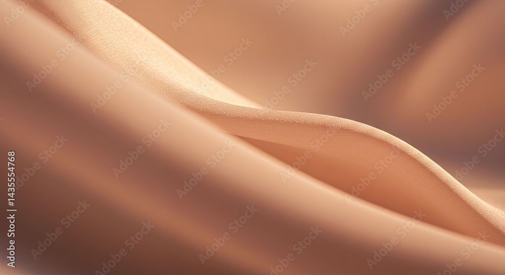 Smooth Beige Fabric Texture with Gentle Folds and Delicate Lighting