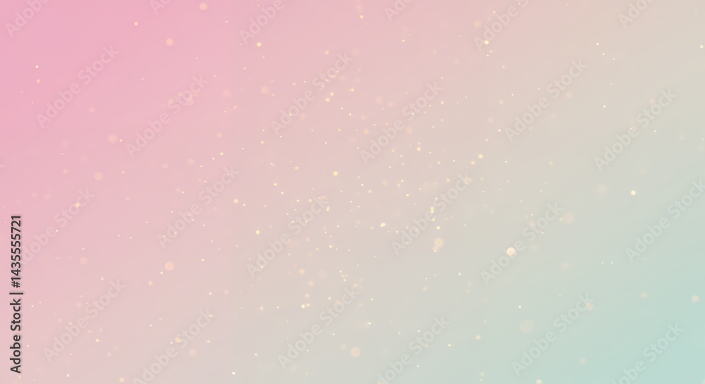 Soft Pastel Gradient with Golden Glittering Sparkles for Background Design