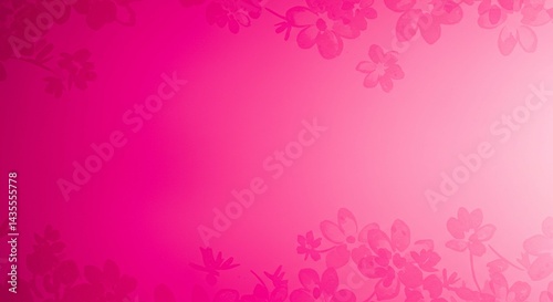 Vibrant Pink Floral Background Soft Gradient Feminine Design Watercolor Style Wedding Invitation