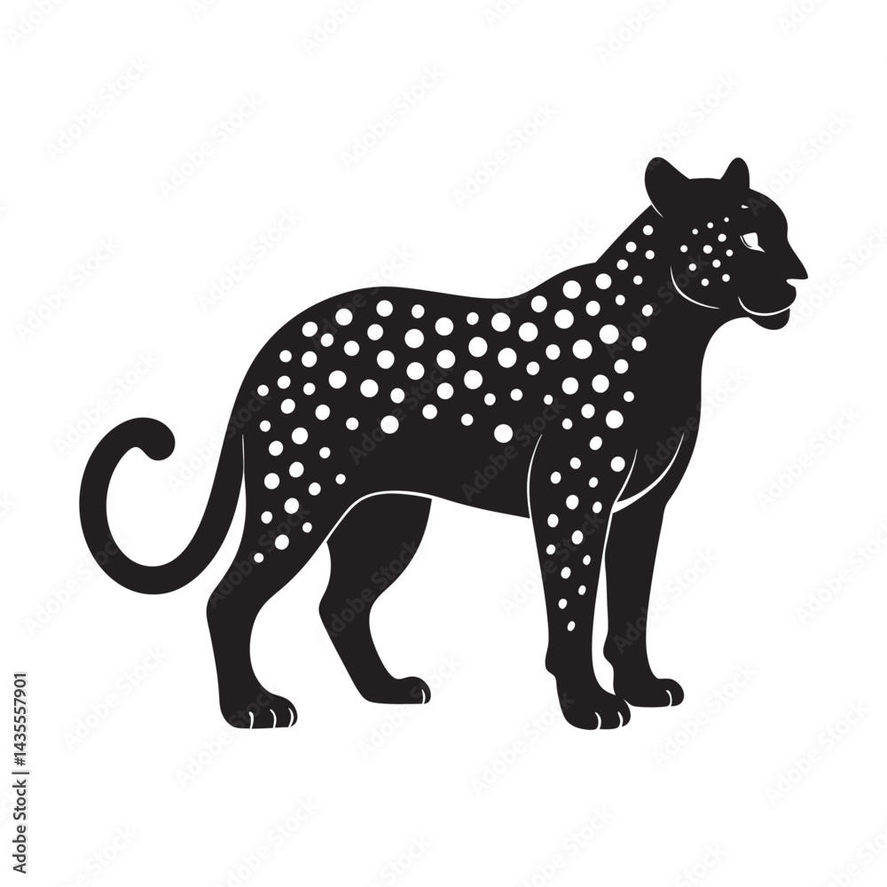 Standing Leopard Silhouette Vector Art Standing Leopard Silhouette Vector Art