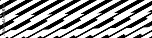Slash lines pattern. Border with tilted parallel stripes. Embroidery ornament with slanted stitches on white background. Geometric print for caution tape or barrier.
