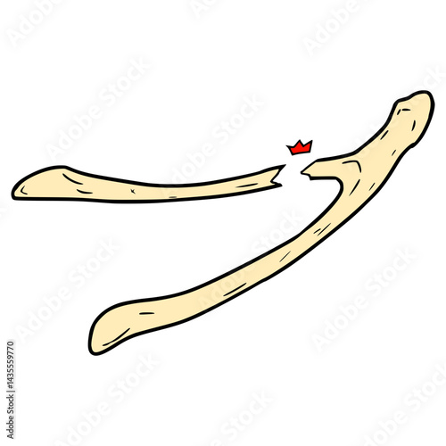 wishbone illustration hand drawn isolated vector