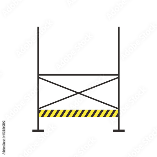 Scaffolding. Vector flat design aluminum prefabricated scaffolding isolated illustration white background.