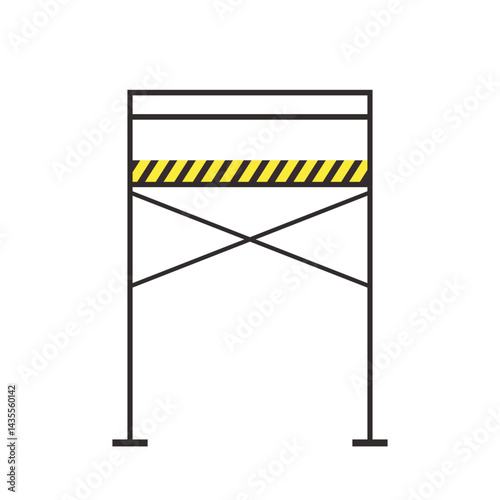 Scaffolding. Vector flat design aluminum prefabricated scaffolding isolated illustration white background.