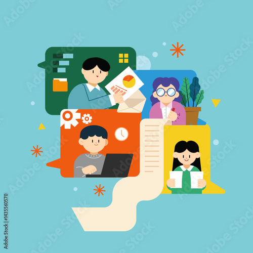 41_사무실에서 회의를 하는 비즈니스맨