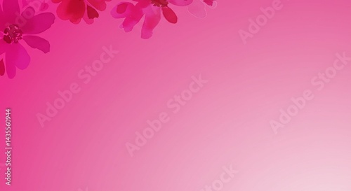 Pink Watercolor Floral Background Design Soft Gradient Feminine Elegant Corner Flowers