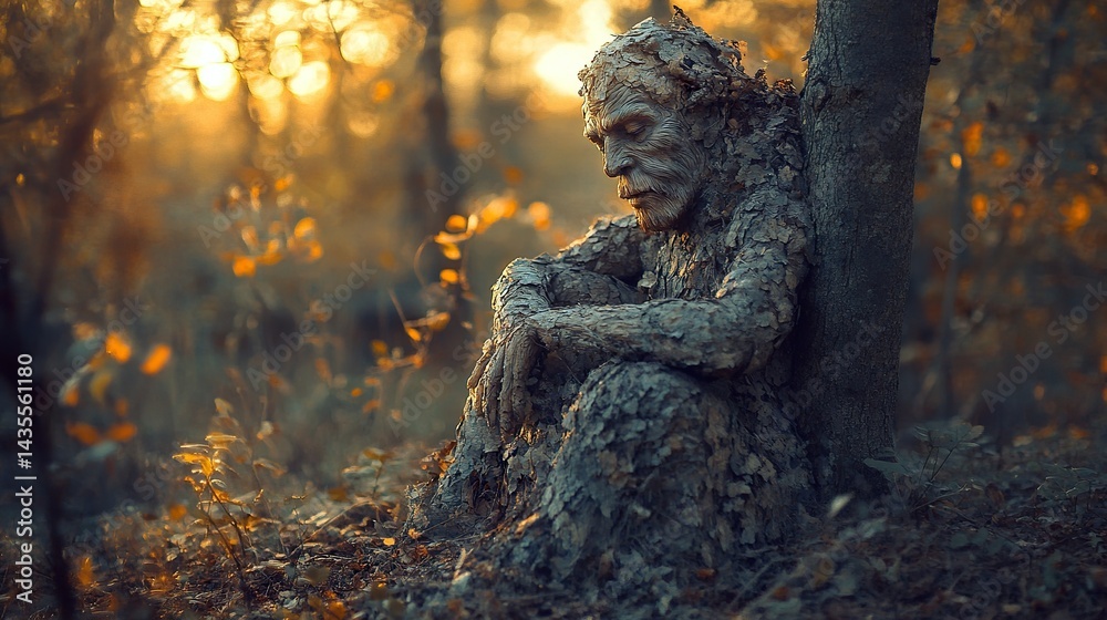 Forest Creature Meditates, Golden Hour Forest Creature Meditates, Golden Hour