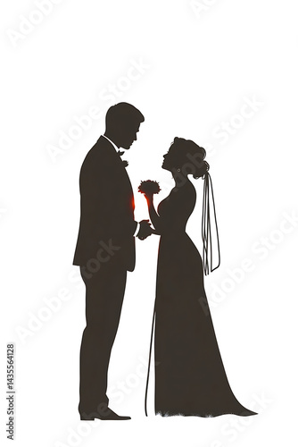 Wallpaper Mural Silhouette of loving couple at wedding ceremony Torontodigital.ca