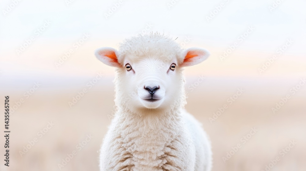 Fototapeta premium Cute lamb in field