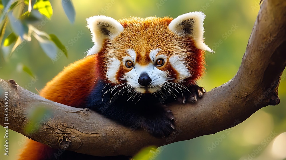 Obraz premium Red Panda on a tree