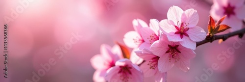 Delicate pink cherry blossoms in full bloom, springtime macro shot , close up, cherry, springtime