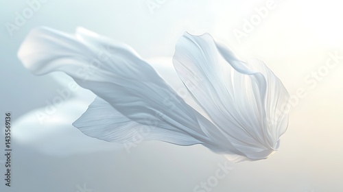 Delicate, flowing white fabric captured in mid-air.