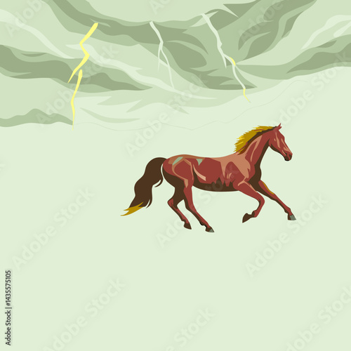 Thunderstorm Horse Silhouette Vector SVG