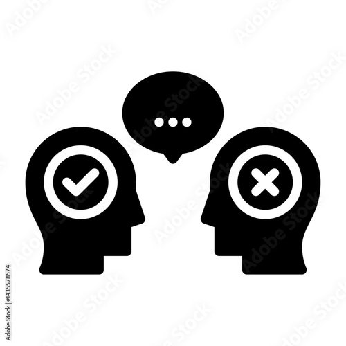 debate glyph icon. argue solid illustration
