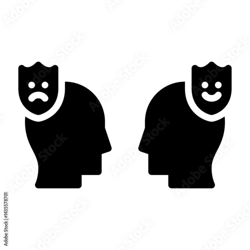 acting glyph icon. fake solid illustration