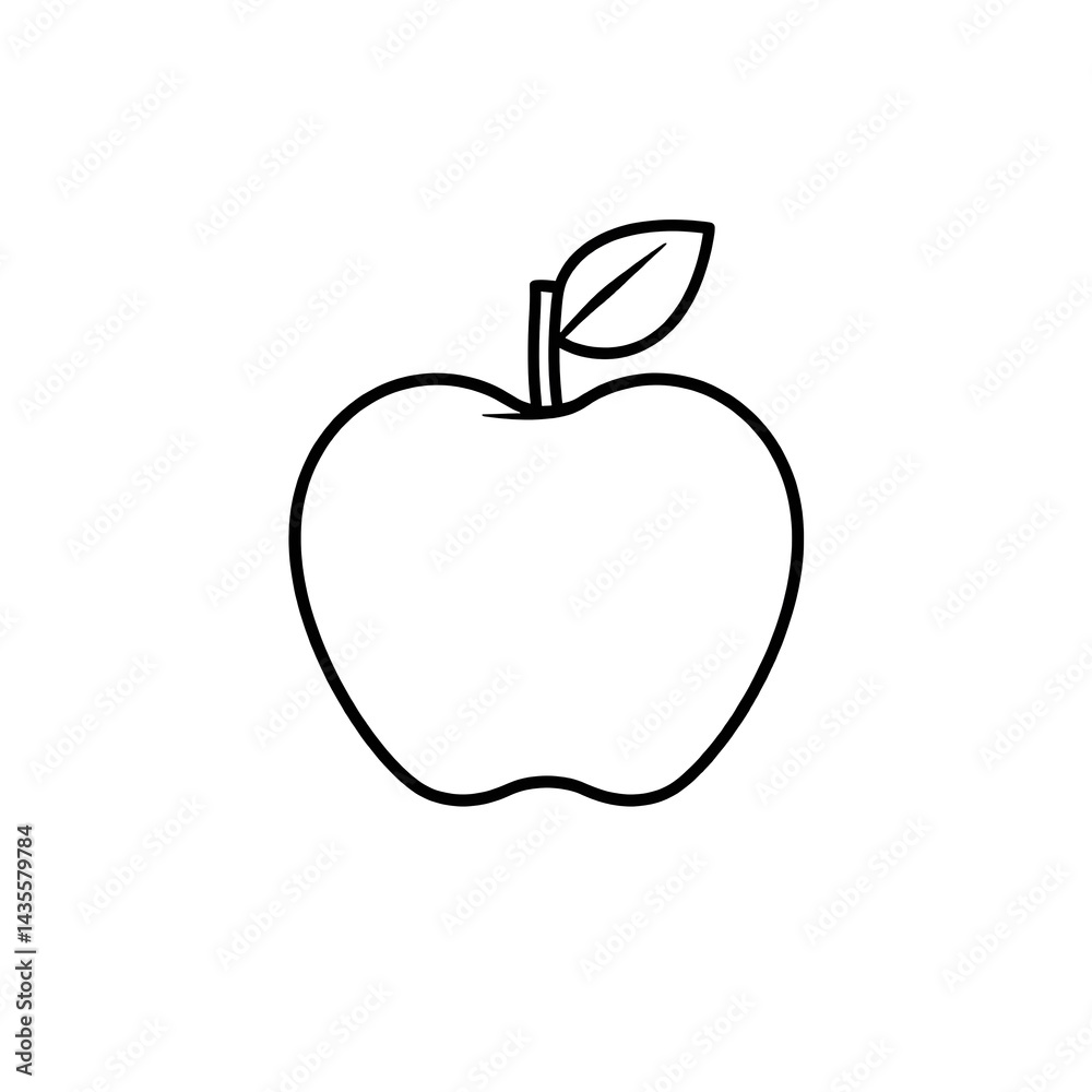Simple Apple Line Art Icon Graphic Design Simple Apple Line Art Icon Graphic Design